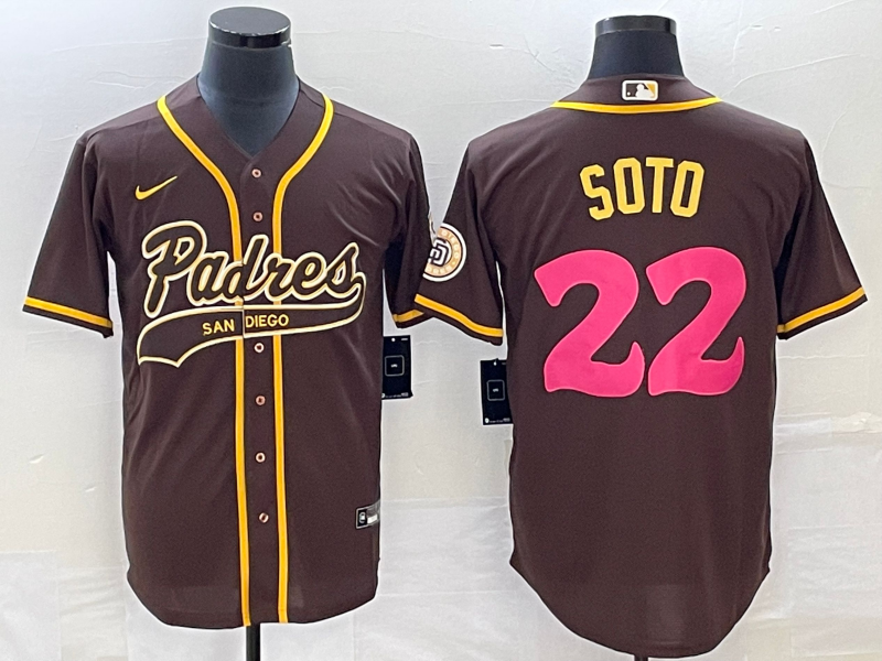 Men's San Diego Padres Juan Soto #22 Brown Jersey Joint Edition